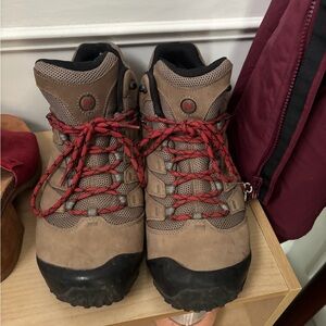 Merrell Tan and Red Hiking Boots